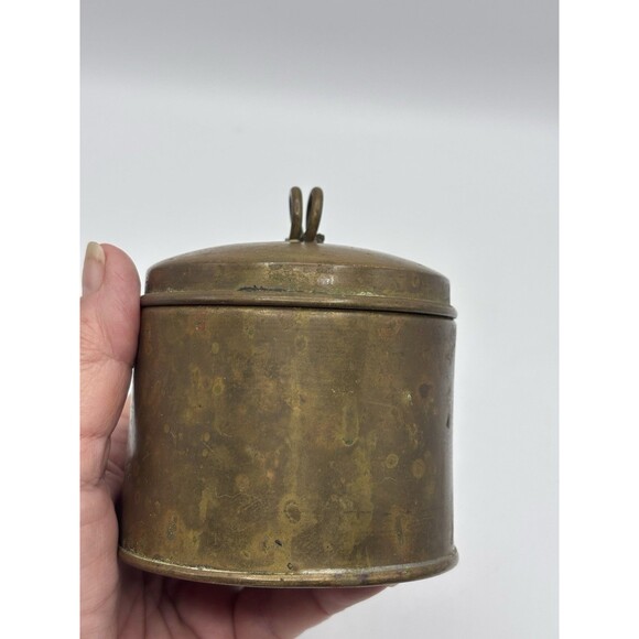 Vintage Brass Humidor Or Match Safe. Heco A Mano Chile Which Means Handmade - Picture 9 of 14